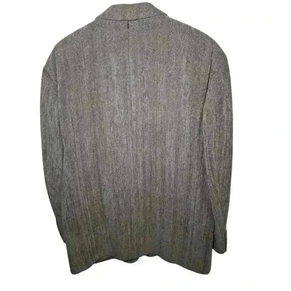 Hugo Boss Blazer Men's 40R Gray Brown Chevron Wool Sports Coat Jacket Made USA - Picture 5 of 16